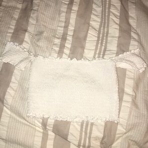 Off the shoulder white crop top